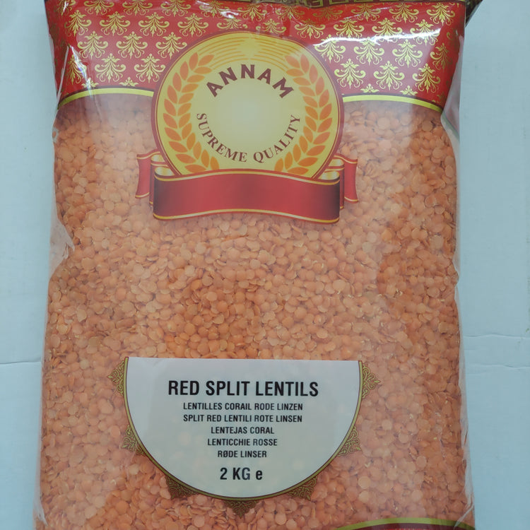 Annam Red Split Lentils (Masoor Dal) - 2kg