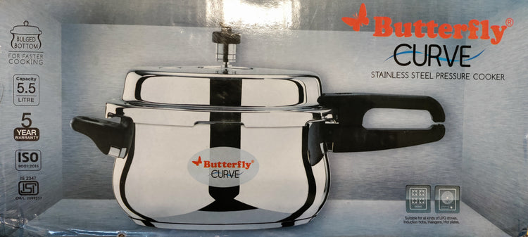 Butterfly Stainless Steel Pressure Cooker - 5.5 Liter