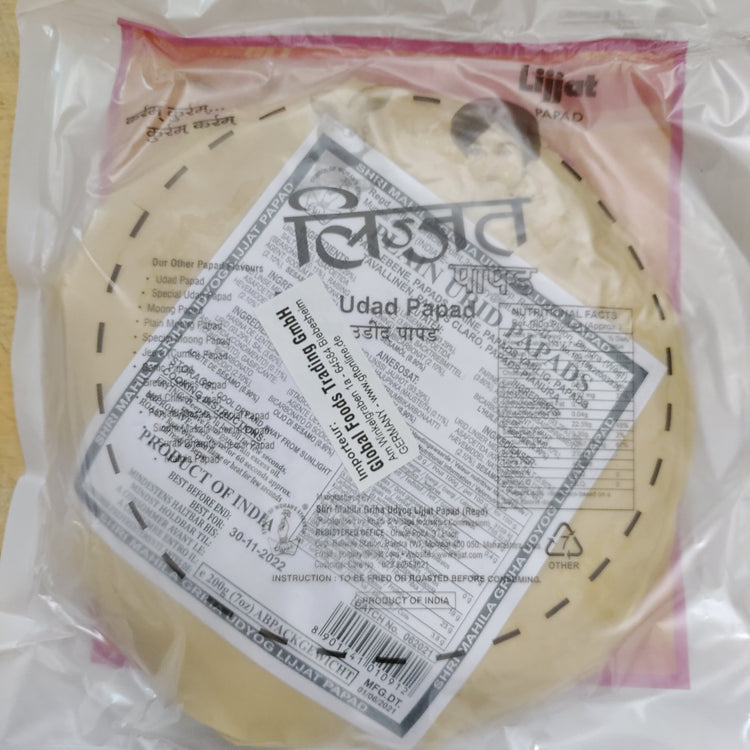 Lijjat Plain Urid Papad - 200g