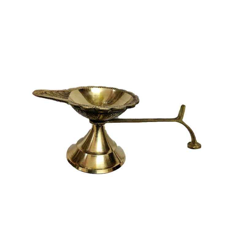 Brass Jyot Stand / Diya Stand With Holding Handle